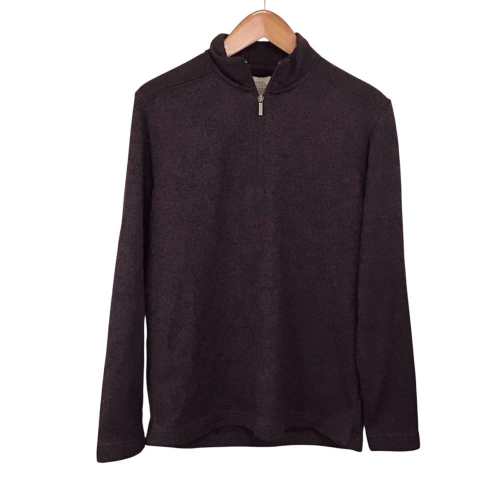 Telluride Clothing Company Sweater Men's Brown SZ L Quarter Zip Pullover Outdoor
